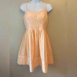 B. DARLIN woven embroidered cotton summer dress in a peachy orange size 5/6